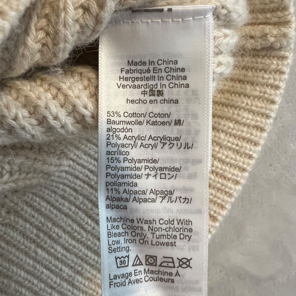 J Crew Sweater Womens Small Cream Alpaca Blend Ribbed V Neck Cardigan BX468 - Picture 10 of 12